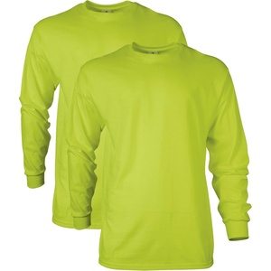 Gildan Adult Ultra Cotton Long Sleeve T-Shirt, Style G2400, Multipack(Safety Green)