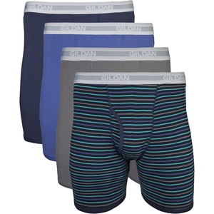 Gildan Men’s Underwear Cotton Stretch Boxer Briefs, Multipack(Mixed Navy (4-pack))