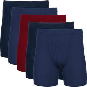 Gildan Men’s Underwear Covered Waistband Boxer Briefs, Multipack(Navy/Metro Blue/Cardinal Red)
