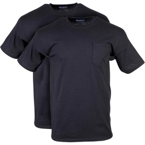 Gildan Unisex Adult DryBlend Workwear T-Shirts with Pocket, 2-Pack(Black)