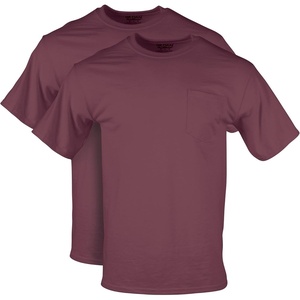Gildan Unisex Adult DryBlend Workwear T-Shirts with Pocket, 2-Pack(Maroon)