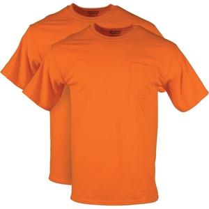 Gildan Unisex Adult DryBlend Workwear T-Shirts with Pocket, 2-Pack(S. Orange)