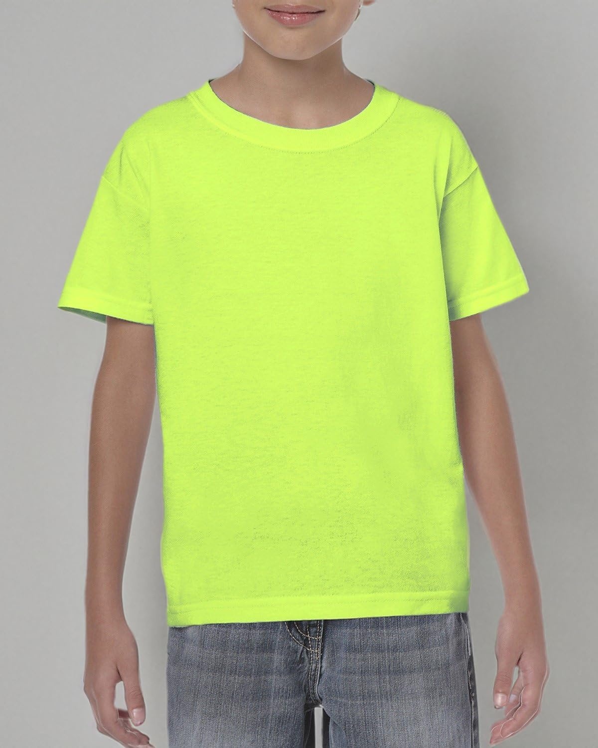 image:imageGildan Youth 53 Oz TShirt Style G500B Original LabelNeon Green