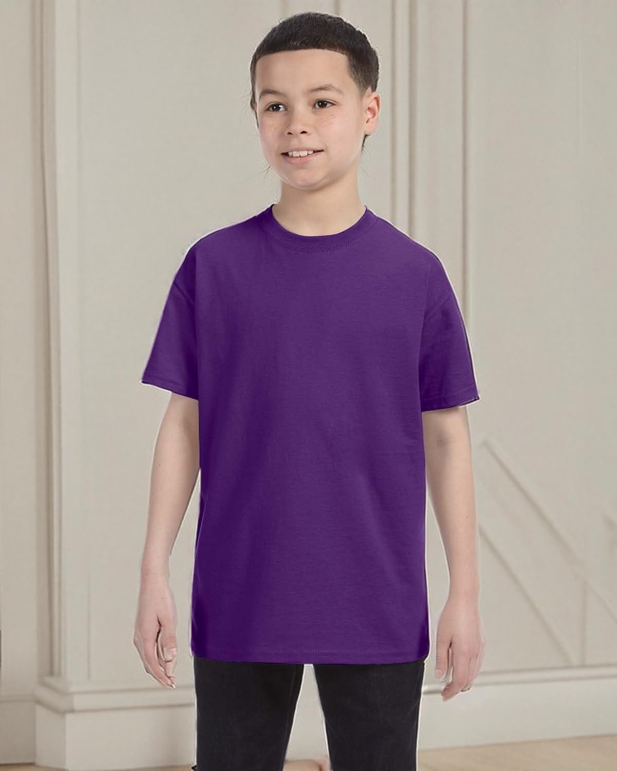 image:imageGildan Youth 53 Oz TShirt Style G500B Original LabelPurple