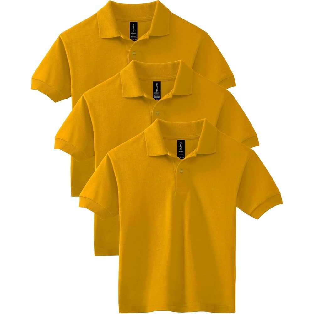 image:imageGildan Kids DryBlend Short Sleeve Polo Style G8800b 3PackGold