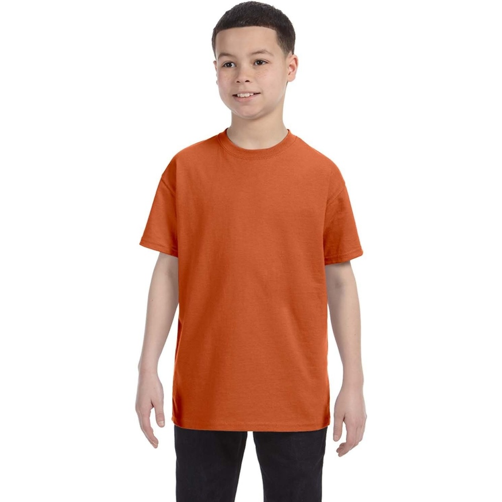 image:imageGildan Youth 53 Oz TShirt Style G500B Original LabelCharcoal orange