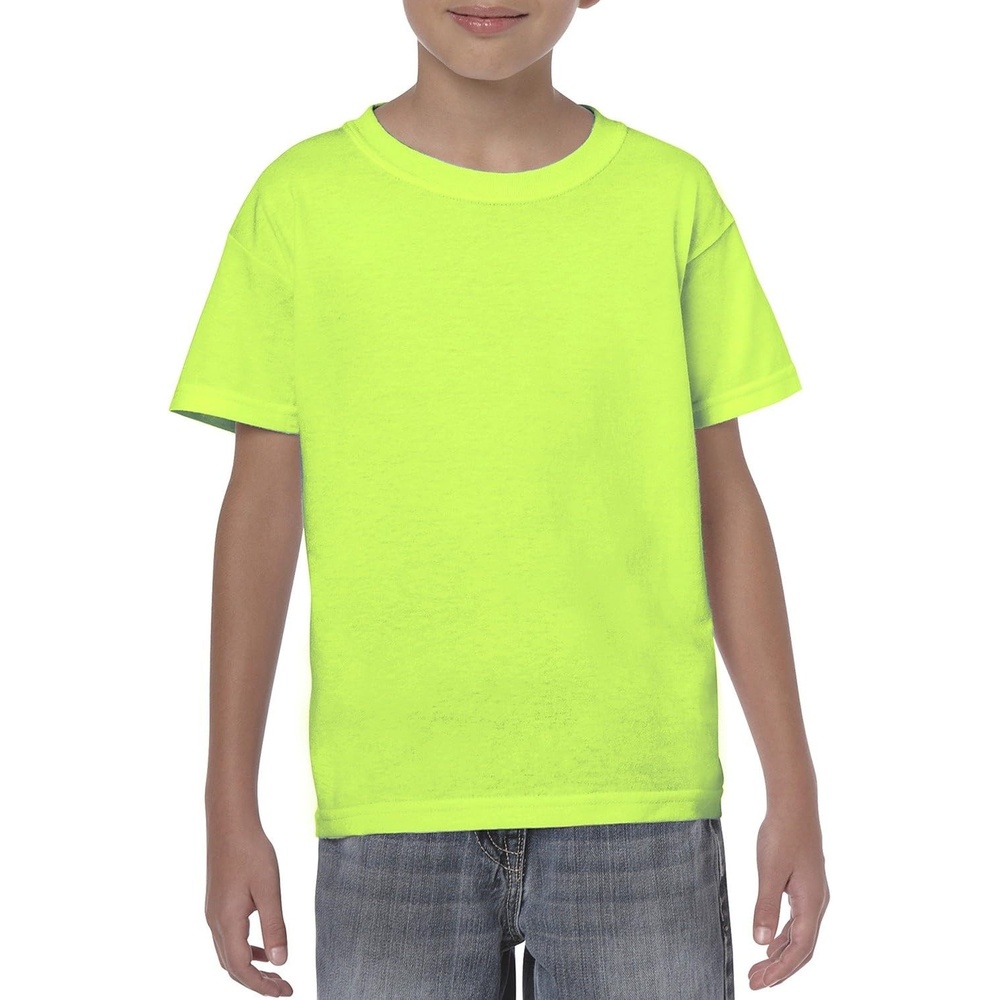 image:imageGildan Youth 53 Oz TShirt Style G500B Original LabelNeon Green
