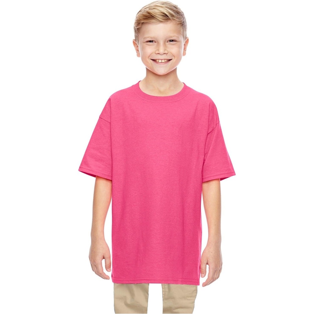 image:imageGildan Youth 53 Oz TShirt Style G500B Original LabelSafety Pink