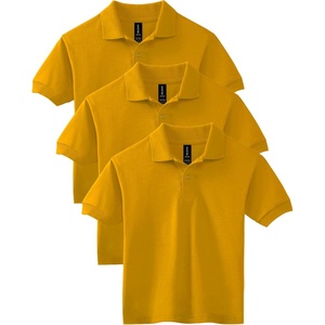 Gildan Kids’ DryBlend Short Sleeve Polo, Style G8800b, 3-Pack(Gold)