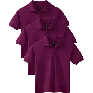Gildan Kids’ DryBlend Short Sleeve Polo, Style G8800b, 3-Pack(Maroon)
