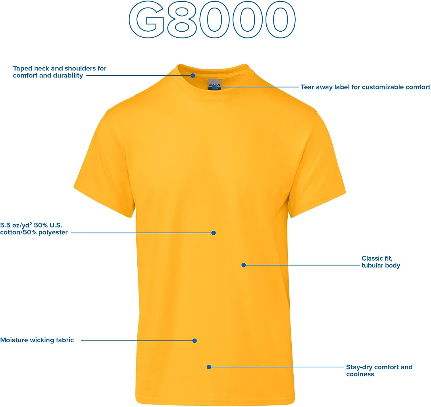 image:imageGildan UnisexAdult DryBlend TShirt Style G8000 MultipackOrange 2pack