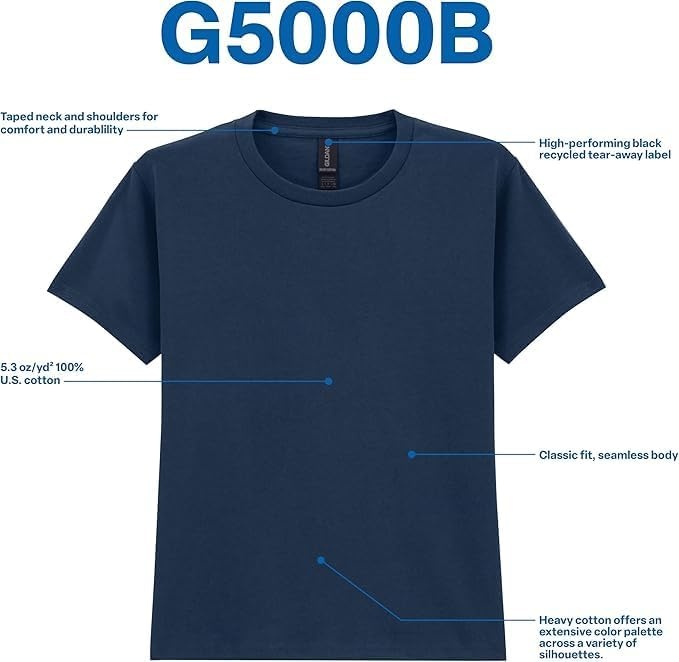 image:imageGildan UnisexChild Gildan Youth Heavy Cotton TShirt Style G5000b 2PackHeliconia