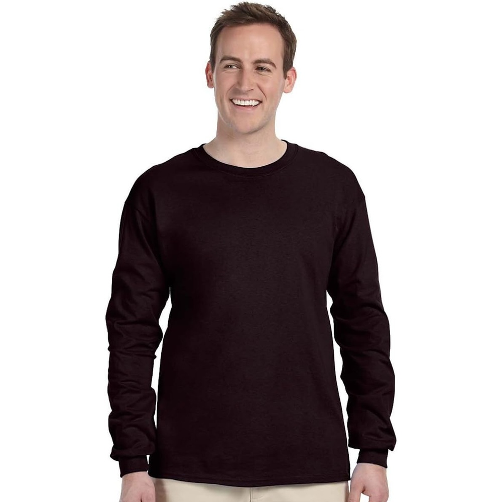image:imageGildan Ultra Cotton 6 oz LongSleeve TShirt G240 CHARCOALDark Chocolate