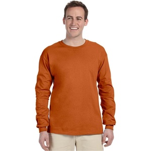 Gildan Ultra Cotton 6 oz. Long-Sleeve T-Shirt (G240) CHARCOAL(Texas Orange)