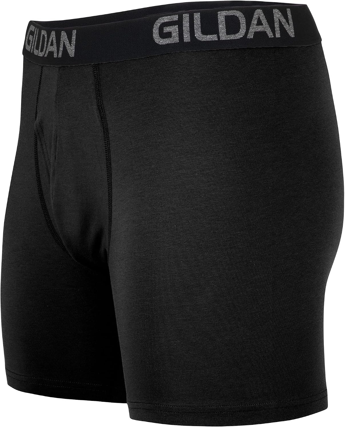 image:imageGildan Mens Underwear Cotton Stretch Boxer Briefs MultipackBlkHeather NavyStripeHeather Red