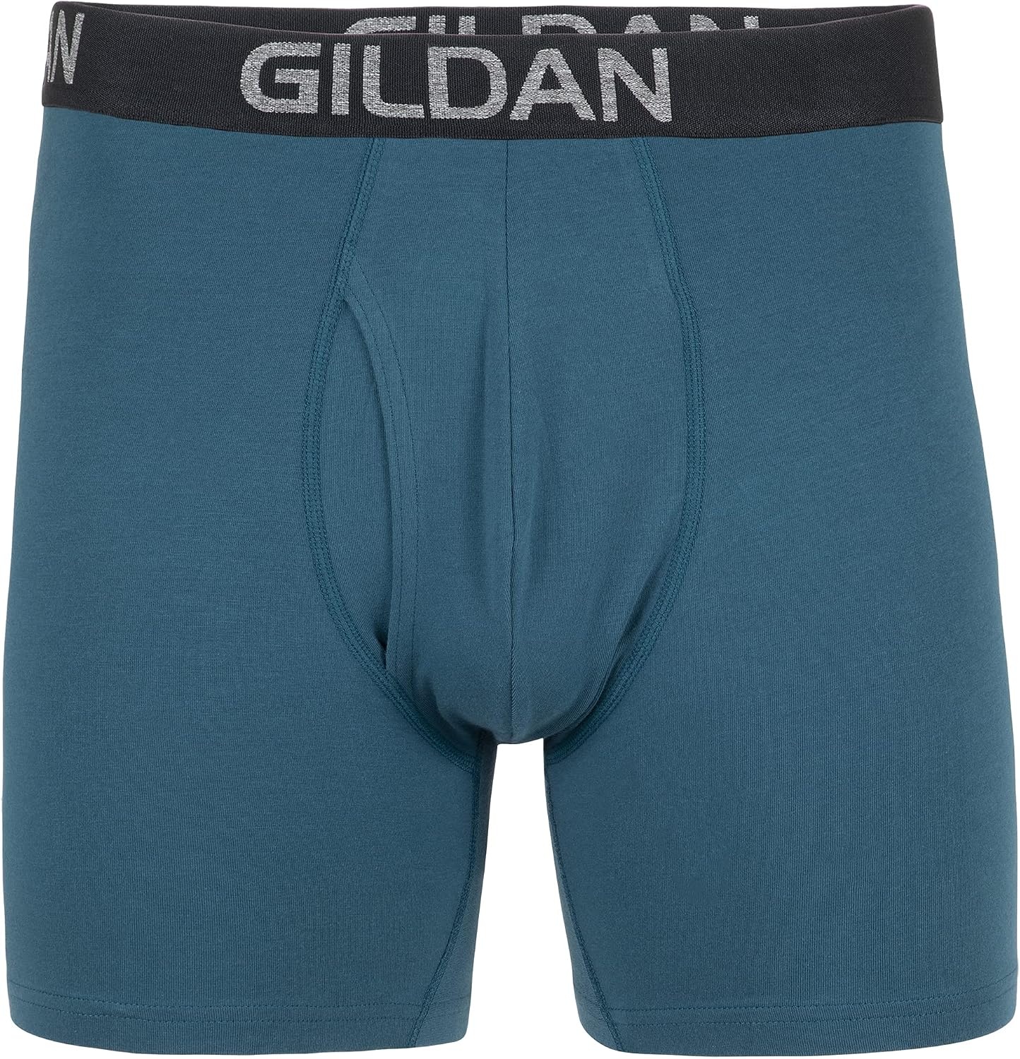 image:imageGildan Mens Underwear Cotton Stretch Boxer Briefs MultipackBlue CoveHawaiian BlueHeather Red Mark