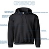 Gildan Adult Fleece Hoodie Sweatshirt, Style G18500, Multipack(Black (24-pack))