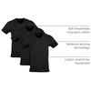 Gildan Men’s Cotton Stretch T-Shirts, Multipack(Black Soot (V-neck 3-pack))