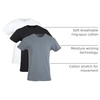 Gildan Men’s Cotton Stretch T-Shirts, Multipack(White/Black Soot/Grey Flannel (Crew 3-pack))