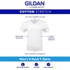 Gildan Men’s Cotton Stretch T-Shirts, Multipack(White/Black Soot/Grey Flannel (V-neck 3-pack))