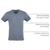 Gildan Men’s Cotton Stretch T-Shirts, Multipack(White/Black Soot/Grey Flannel (V-neck 3-pack))