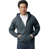 Gildan unisex-adult Fleece Zip Hoodie Sweatshirt, Style G18600, Multipack(Dark Heather)
