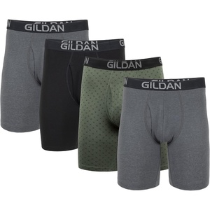 Gildan Men’s Underwear Cotton Stretch Boxer Briefs, Multipack(Heather Dark Grey/Green Midnight/Blk)