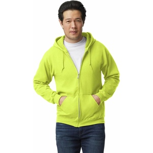 Gildan unisex-adult Fleece Zip Hoodie Sweatshirt, Style G18600, Multipack(Safety Green)