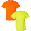 Gildan Adult Ultra Cotton T-Shirt with Pocket, Style G2300, 2-Pack((1) Safety Orange + (1) Safety Green)