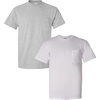 Gildan Adult Ultra Cotton T-Shirt with Pocket, Style G2300, 2-Pack(Grey/White)