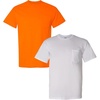Gildan Adult Ultra Cotton T-Shirt with Pocket, Style G2300, 2-Pack(Orange/White)