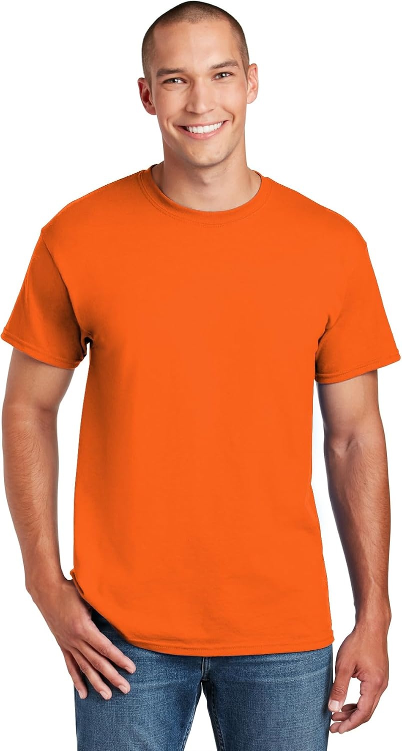 image:imageGildan Mens Short Sleeve 4Pack Polyester Performance TShirt X1 Safety Orange 1 Graphite Heather