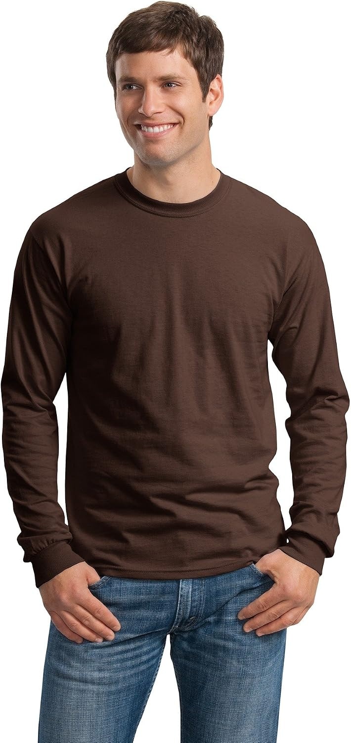 image:imageGildan Mens Short Sleeve 4Pack Polyester Performance TShirt XChocolate