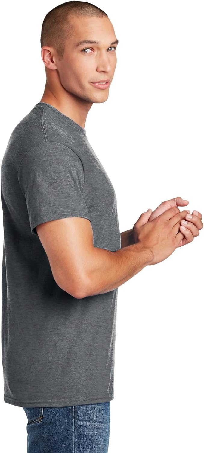 image:imageGildan Mens Short Sleeve 4Pack Polyester Performance TShirt XDarkheatherCarolinablue