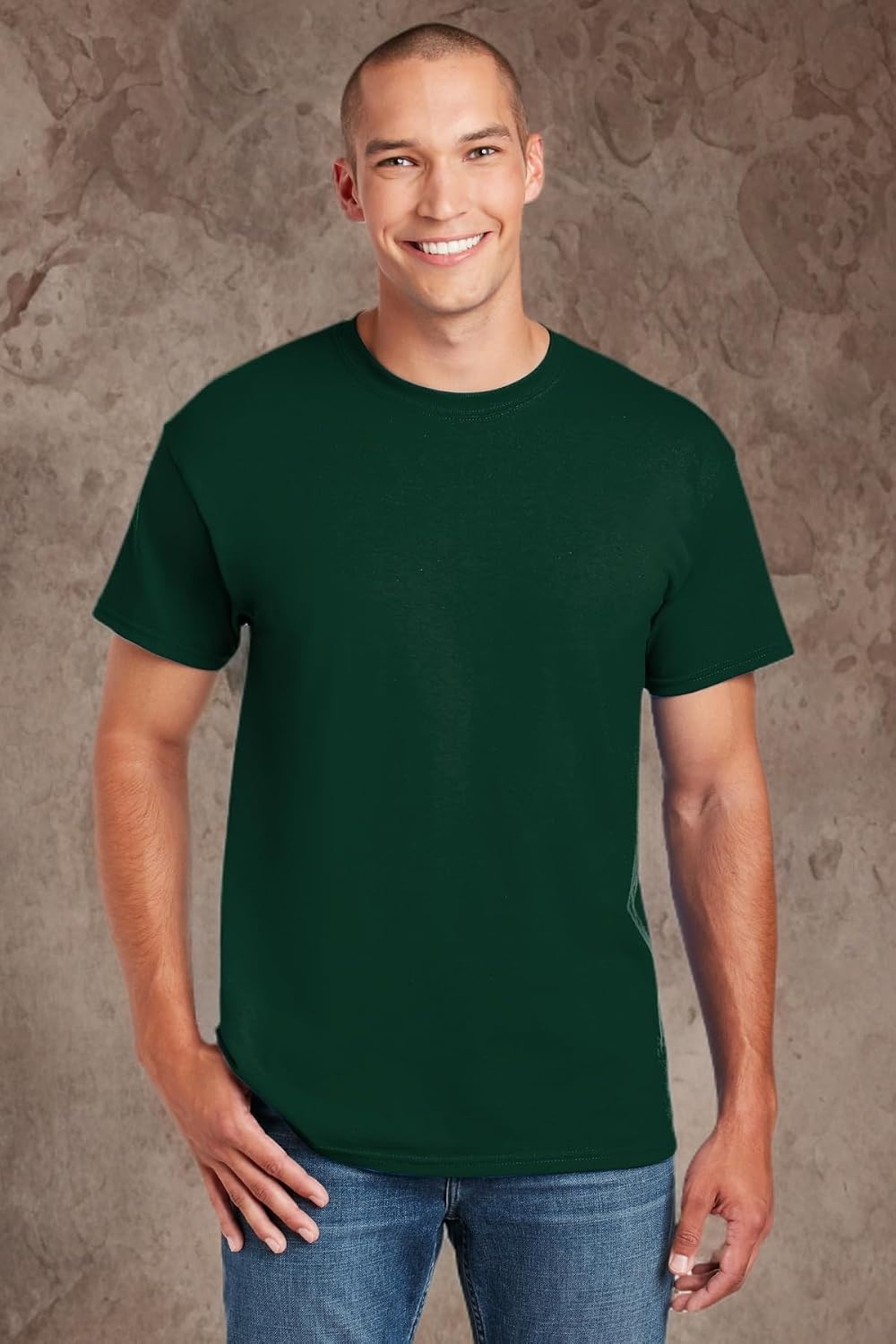 image:imageGildan Mens Short Sleeve 4Pack Polyester Performance TShirt XForestgreenSportgrey