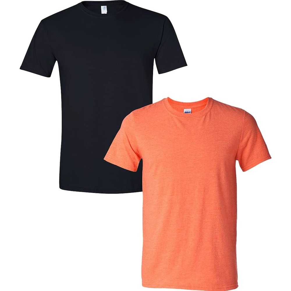 image:imageGildan Mens Short Sleeve 4Pack Polyester Performance TShirt XBlackHeather Orange