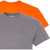 Gildan Men’s Short Sleeve 4-Pack Polyester Performance T-Shirt X((1) Safety Orange + (1) Graphite Heather)