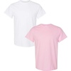 Gildan Adult Ultra Cotton T-Shirt, Style G2000, Multipack((1) White + (1) Light Pink)